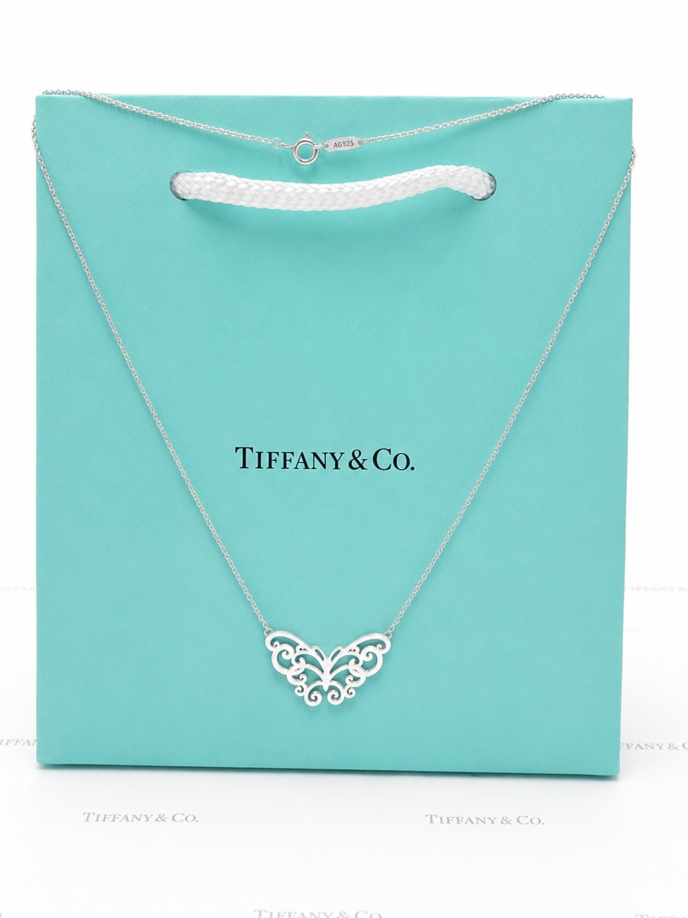 NEW Tiffany & Co. Enchant Filigree Butterfly Necklace Sterling Silver Gift Box - Picture 3 of 8